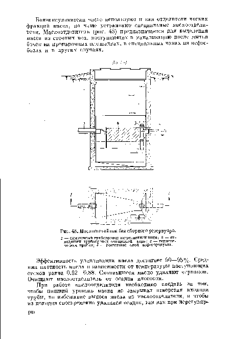 Маслоотстойник без сборного резервуара.