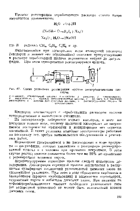 Схема установки регенерации щелочи электролитическим способом.