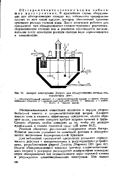 Аппарат конструкции Дегусса для обезвреживания сточных вод,