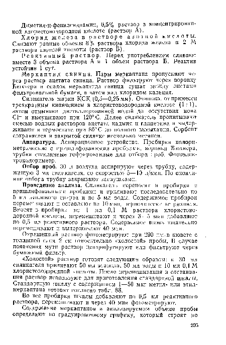 Хлорид железа в растворе азотной кислоты. Сливают равные объемы 8% раствора хлорида железа и 2 М раствора азотной кислоты (раствор Б).