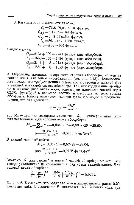 С2=2134 + 5=2139 фунт/ч (верх абсорбера), ¿2=1550+ 0 = 1550 фунт/ч (верх абсорбера).