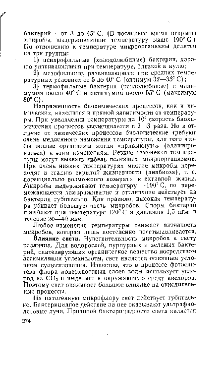 Любое изменение температуры снижает активность микробов, которая лишь постепенно восстанавливается.