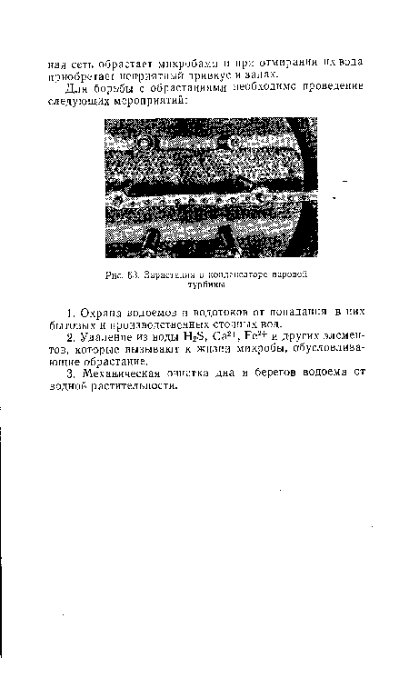 Зарастания в конденсаторе паровой турбины