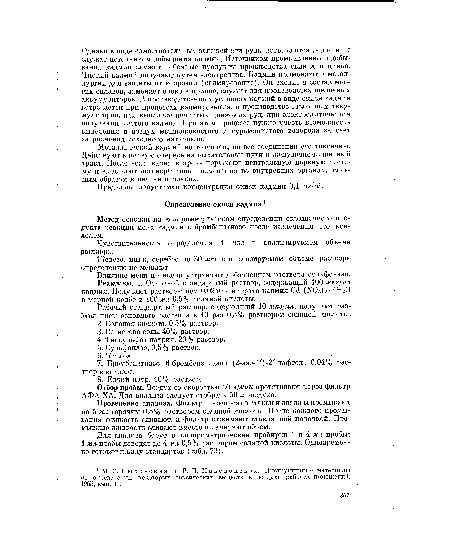 Реактивы. 1. Основной стандартный раствор, содержащий 100 мкг/мл кадмия. Получают растворением 0,0240 г нитрата кадмия Сс1 (Ж г НгО в мерной колбе в 100 мл 0,5% соляной кислоты.