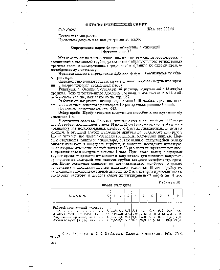 Реактивы. 1. Основной стандартный раствор, содержащий 100 мкг/мл кремния. Тонкоизмельченную двуокись кремния в количестве 0,0214 г обрабатывают так же, как описано на стр. 137.