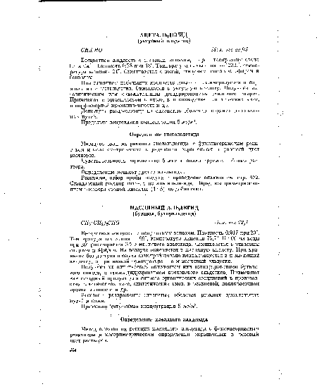 Определению мешают другие альдегиды.