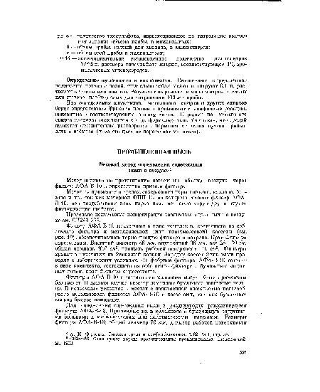 Метод не применим в средах, содержащих пары ацетона, ксилола, бензола и др., так как материал ФПП-15, из которого готовят фильтр АФА-В-10, под воздействием этих паров изменяет свою структуру и теряет фильтрующие свойства.