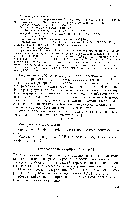 Метод избирателен, определению не мешают органические и неорганические соединения.