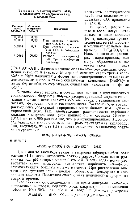 Принимая во внимание также и гидролиз образующейся соли железа (III), легко объяснить причину высокой кислотности рудничных вод, pH которых может быть <3. В этих водах могут растворяться такие минералы, как апатит, карбонаты, сульфиды, алюмосиликаты, бокситы и даже магнетит. При растворении апатита в присутствии серной кислоты образуются фосфорная и плавиковая кислоты. Последняя способствует появлению в природных водах фторидов.