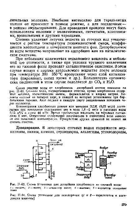 П-43. Схема установки для десорбции хлорбензола из сточной воды