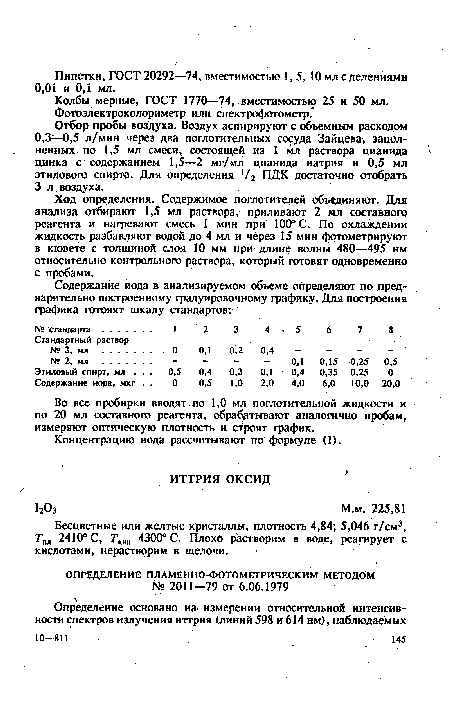 Бесцветные или желтые кристаллы, плотность 4,84; 5,046 г/см3, í’hj, 2410° С, Ткт 4300° С. Плохо растворим в воде, реагирует с кислотами, нерастворим в щелочи.