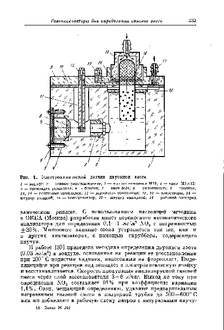 Электрохимический датчик двуокиси азота