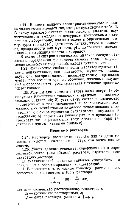 В схеме санитарно-химического анализа следует различать определения физических свойств воды и определение химических соединений, находящихся в воде.