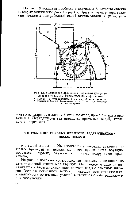 Молотковая дробилка с карманом для улавливания тяжелых, неразмельченных предметов