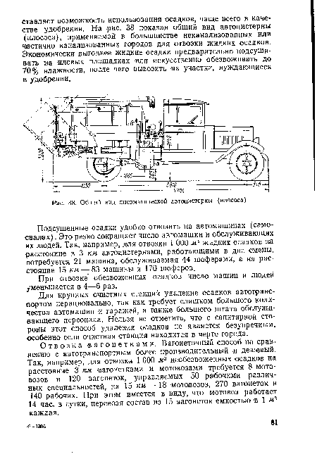 Общий вид пневматической автоцистерны (илососа)