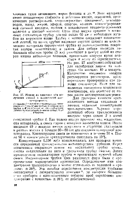 Мешок из пластика для получения смесей с известными концентрациями