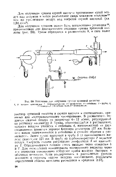 Установка для получения тумана хромовой кислоты