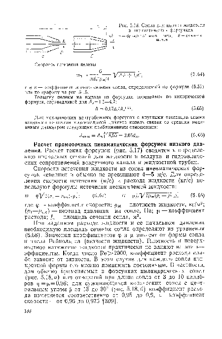 Сопла для подачи жидкости в пневматических форсунках