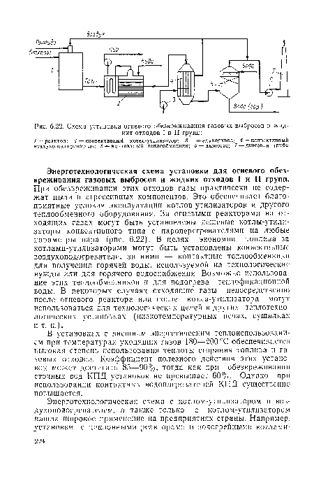 Схема установки огневого обезвреживания газовых выбросов и жидких отходов I и II групп