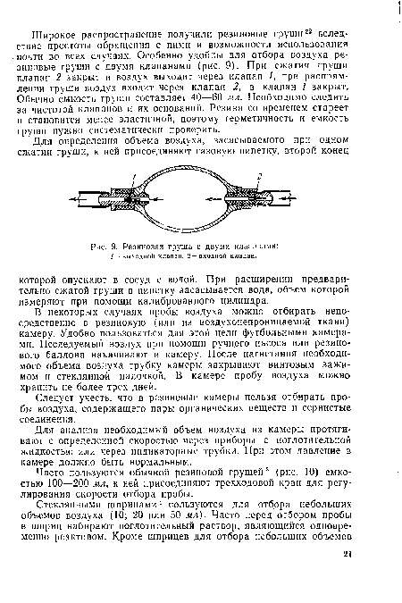 Резиновая груша с двумя клапанами