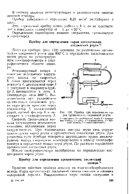 Шкала спектрофотометра калибрована на определенные концентрации паров ртути.