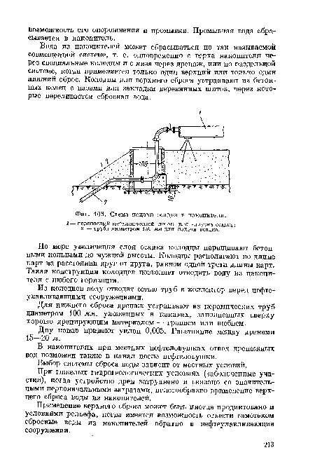 Схема подачи осадка в накопители.