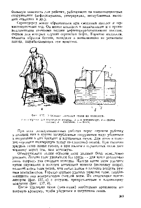 Удаление тяжелых газов из колодцев.