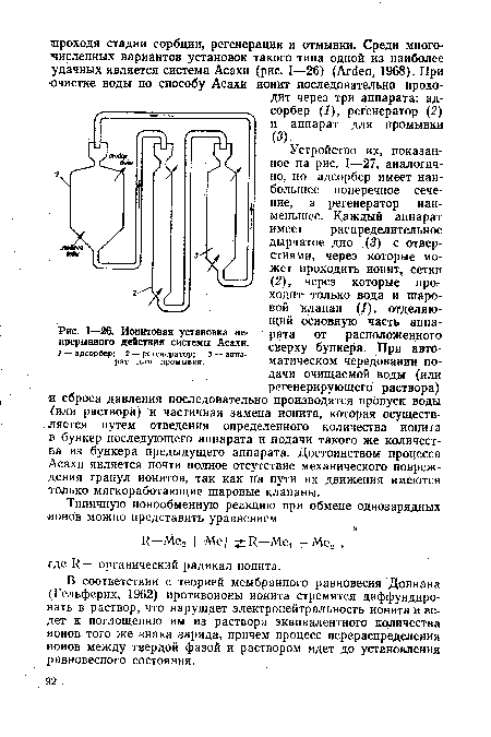 Ионнтовая установка непрерывного действия системы Асахи.