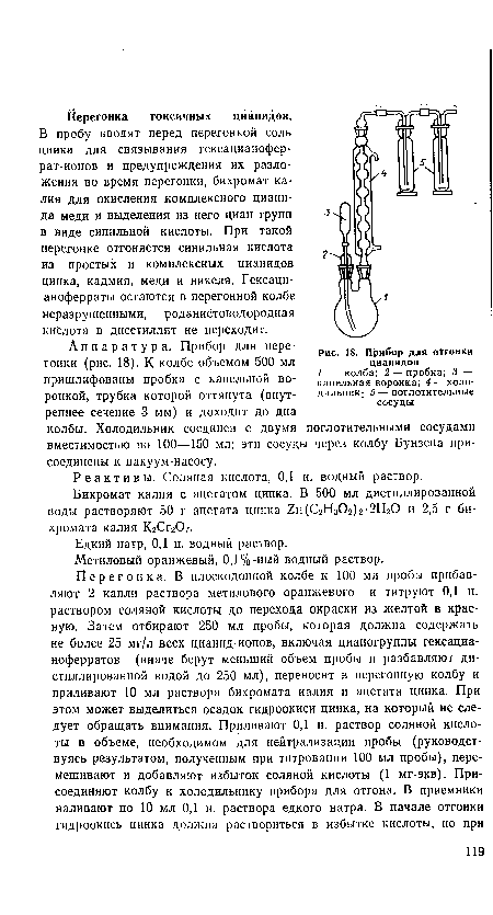 Перегонка токсичных цианидов.