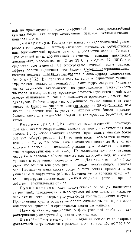 Плотный остаток определяют в фильтрованной пробе для характеристики растворенной фракции сточных вод.