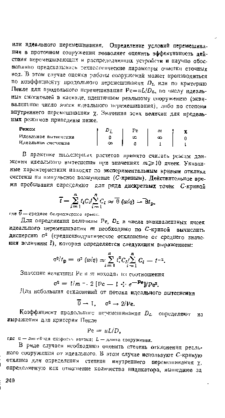 Значение величины Ре и т находят из соотношения о2 = 1/т = 2 [Ре — 1 + е-Ре]/Ре2.