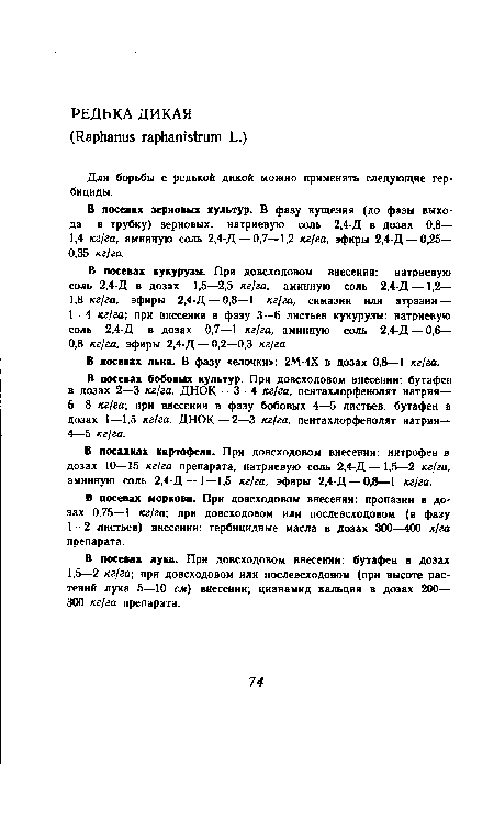 Для борьбы с редькой дикой можно применять следующие гербициды.