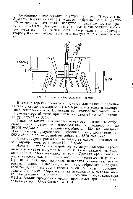 Схема комбинированной горелки