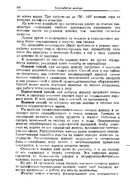 Долгое время находившаяся на воздухе и окислившаяся живица более чувствительна к нагреву, чем свежая.