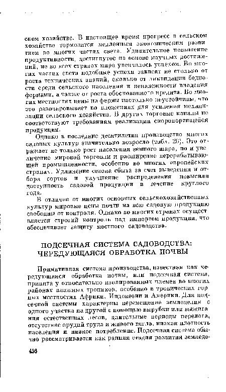 В отличие от многих основных сельскохозяйственных культур мировые цены почти на всю садовую продукцию свободны от контроля. Однако во многих странах осуществляется строгий контроль над импортом продукции, что обеспечивает защиту местного садоводства.