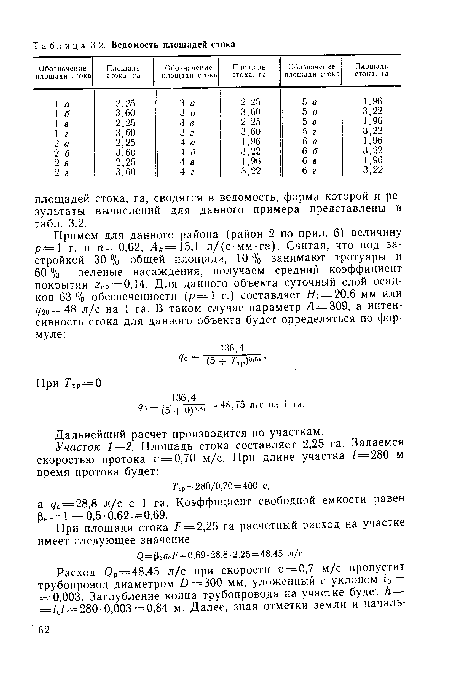 Дальнейший расчет производится по участкам.