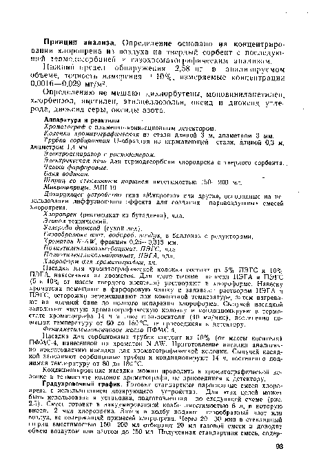 Дозирующее устройство типа «Микрогаз» или другие, основанные на использовании диффузиончого эффекта для создания паровоздушных смесей хлоропрена.