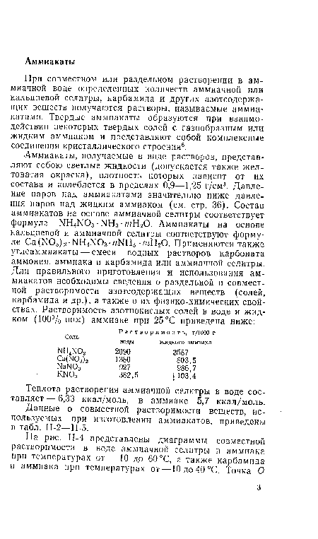 Данные о совместной растворимости веществ, используемых при изготовлении аммиакатов, приведены в табл. П-2—П-5.