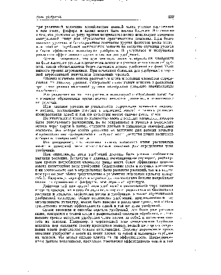 Это указывает на то, что растения используют поступившие элементы в процессе образования органического вещества различно, в зависимости от условий.