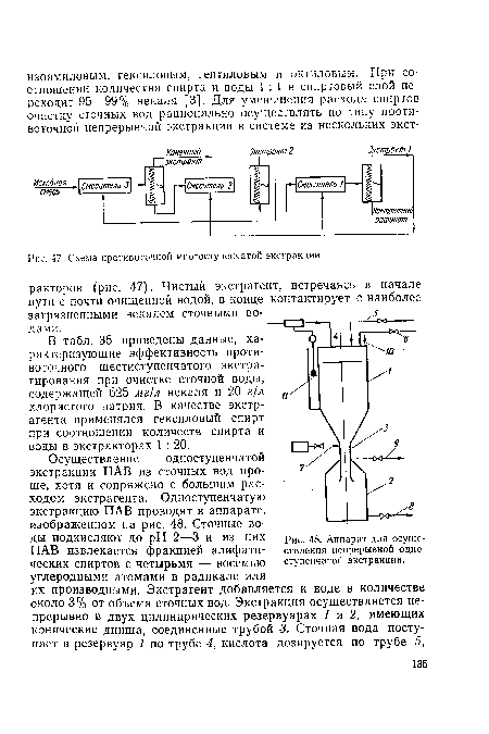 Аппарат для осуществления непрерывной одноступенчатой экстракции.