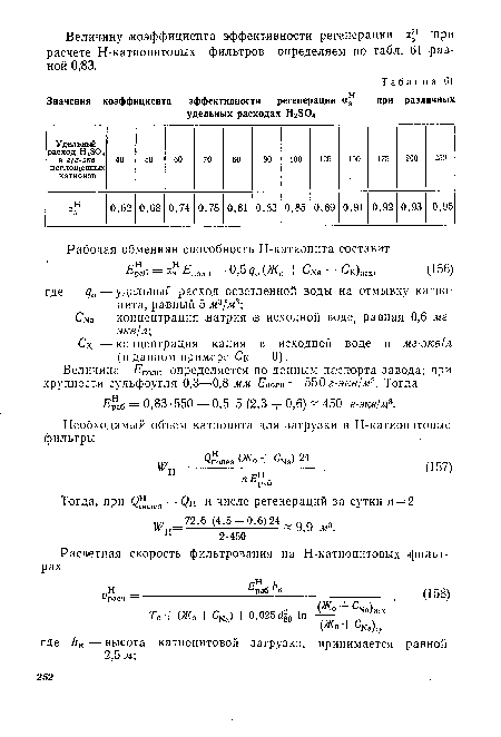 Ск — концентрация калия в исходной воде в мг-экв/л (в данном примере Ск =0).