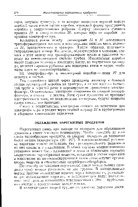 По способу охлаждения парогазовой смеси холодильники (конденсаторы) можно разделить на две группы. В холодильниках перво« группы охлаждение ведется через поверхность, разделяю-ющую охлаждаемые парогазы и охлаждающую воду; холодильники этой группы называются поверхностными. Это — трубчатые, коленчатые и оросительные холодильники.