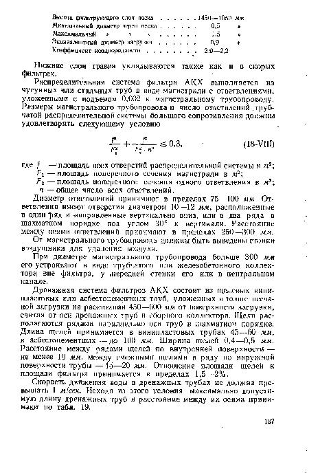 Нижние слои гравия укладываются также как и в скорых фильтрах.