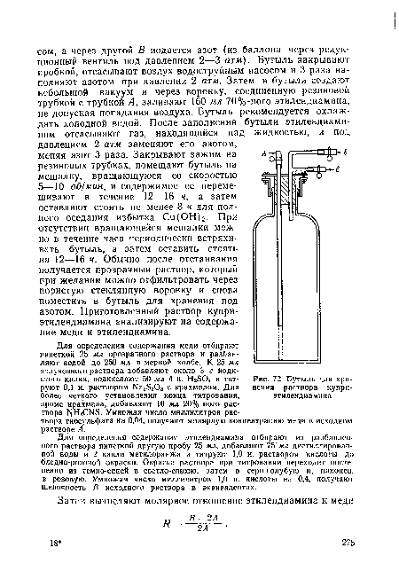 Бутыль для хранения раствора купри-этилендиамина