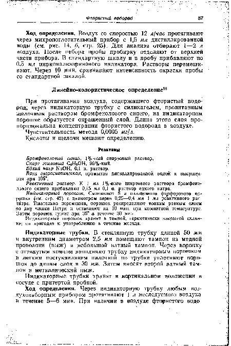 Индикаторный порошок. Смачивают 5 г очищенного фарфорового порошка (см. стр. 42) с диаметром зерен 0,25—0,4 мм 1 мл реактивного рас-тйора. Тщательно (перемешав, порошок распределяют тонким ровным слоем по дну чашки Петри и оставляют на 10 мин. при комнатной температуре. Затем порошок сушат при 35° в течение 30 мин.