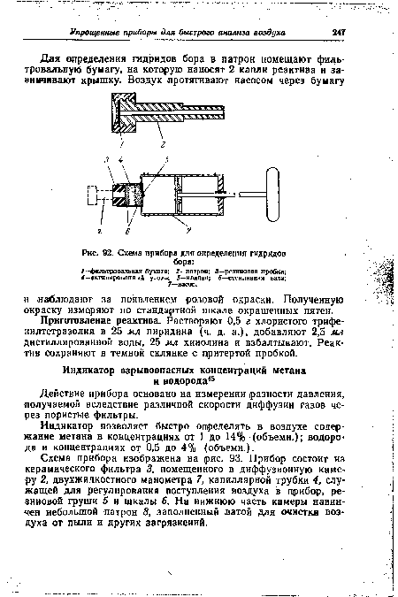 Схема прибора хля определения гидридов бора