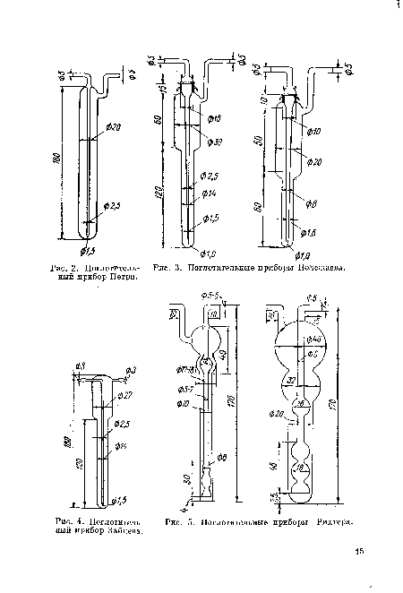 Поглотительные приборы Полежаева, ный прибор Петри.