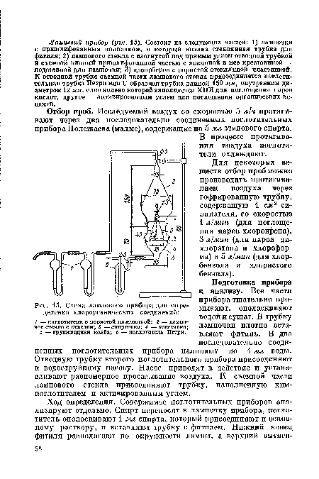 Схема лампового прибора для определения хлорорганических соединений
