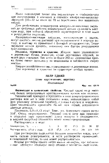 При растворении выделяется большое количество тепла, жид- кость сильно разогревается, и если растворение производит), в стеклянной посуде, то она может растрескиваться.