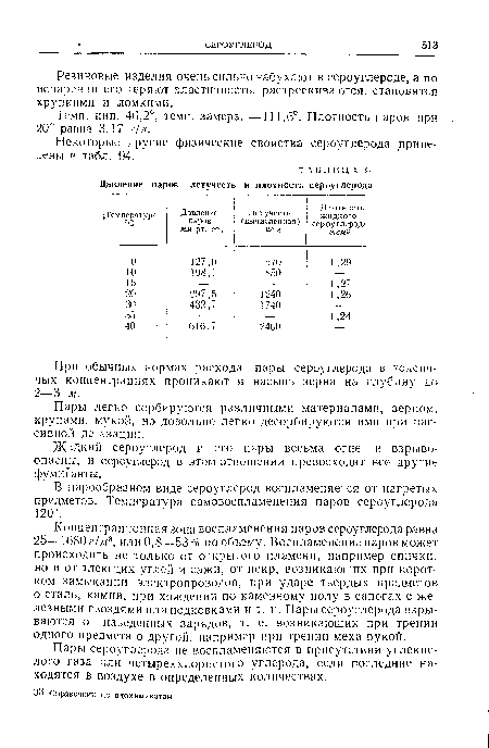 Пары легко сорбируются различными материалами, зерном, крупами, мукой, но довольно легко десорбируются ими при пассивной дегазации.